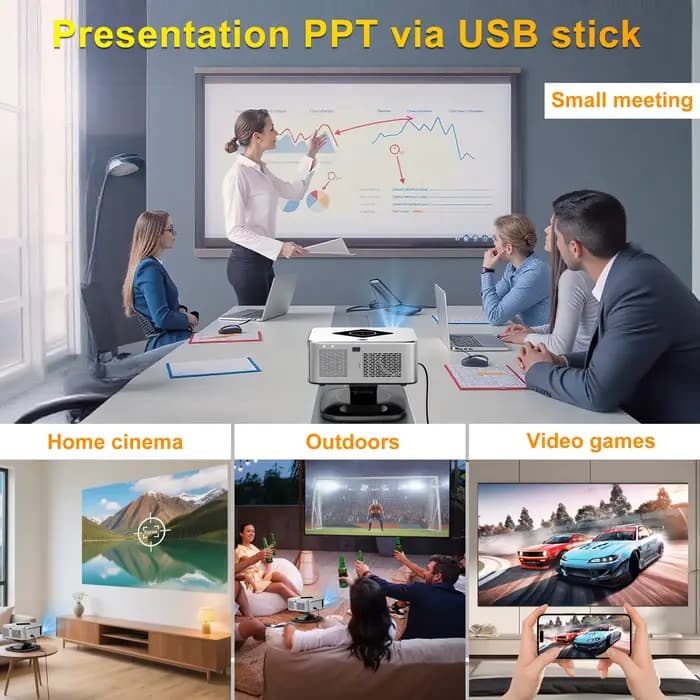 Projecteur HORLAT 40000 Lumens Android TV Full HD 1080P