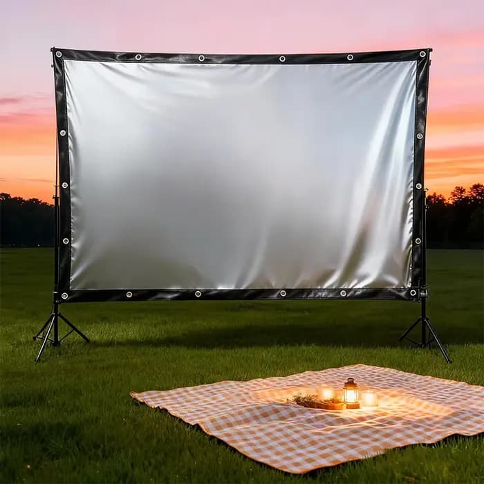 Écran de projecteur avant argenté de 60 à 300 pouces, tissu sans cadre 16:9/4:3 en option pour Home