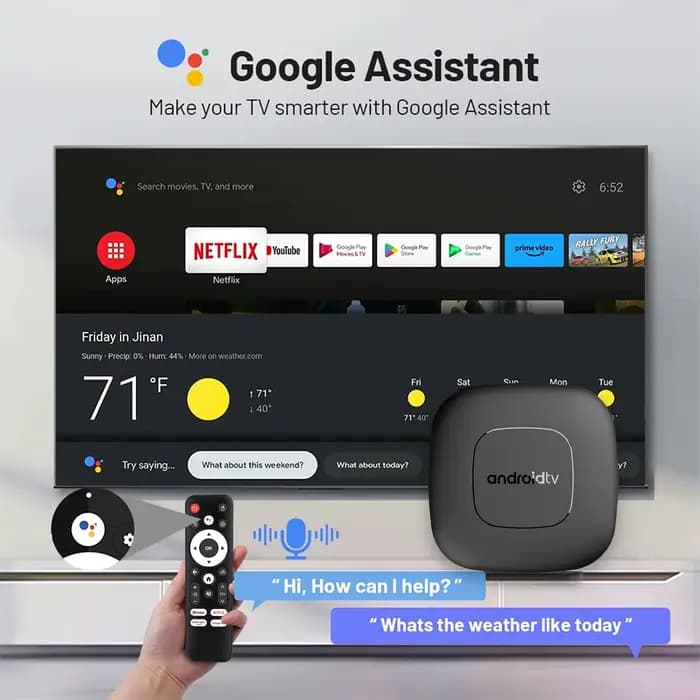 Boîtier TV Home Cinéma Intelligent Mortal T1 2024 Bluetooth Google Assistant Android 13 Allwinner H313 2.4G&5G Wifi 4K HDR10 Netflix
