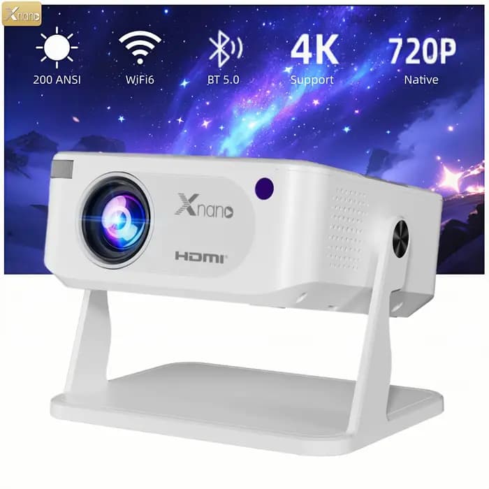 Projecteur Xnano HA109 4K Android 11 Double Wifi6 200ANSI Allwinner H723 BT5.0 720P 1280*720P Home Cinema