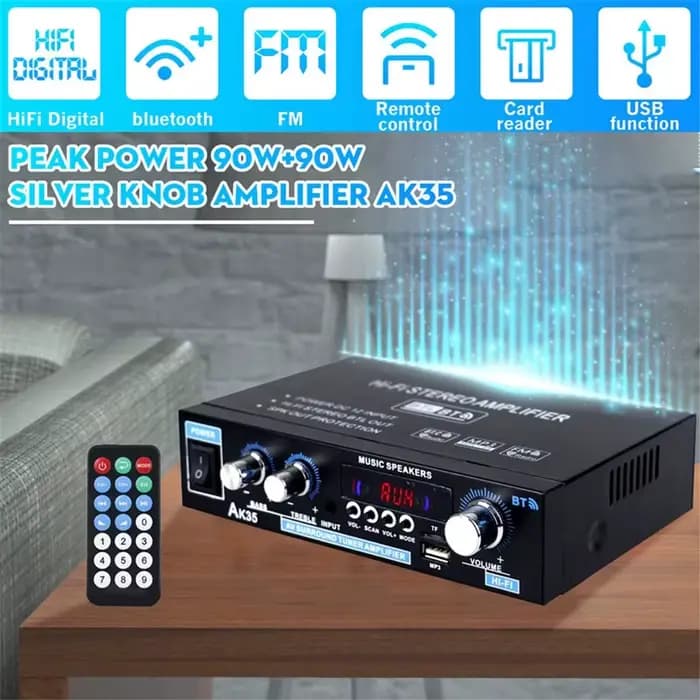 Amplificateurs de puissance audio AK35/AV-660BT 2 canaux HiFi compatible Bluetooth système de son de cinéma maison 110/220V