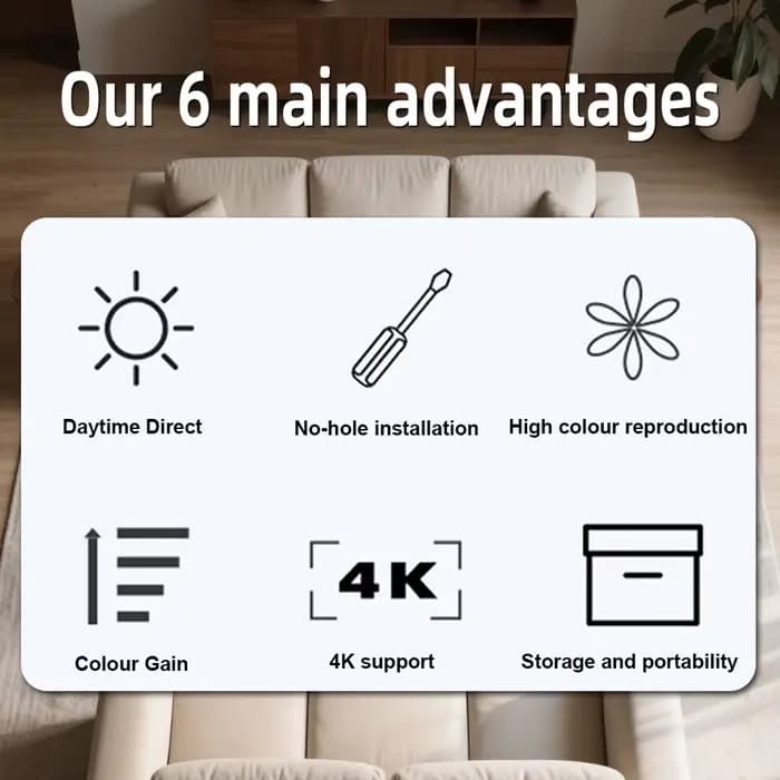 Écran de projecteur universel 80/100/120 pouces