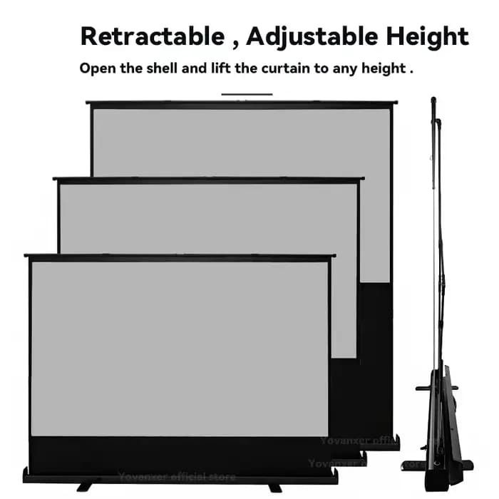 Écran de projection universel portable sur pied en fibre de verre gris pour projecteurs normaux / UST