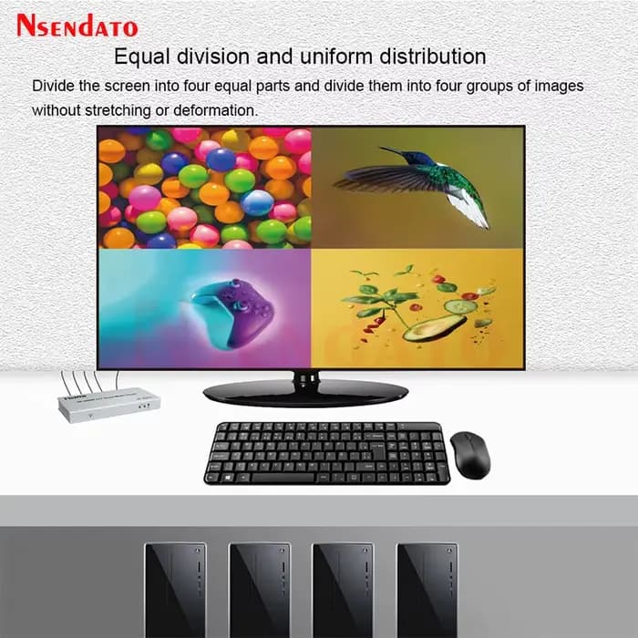 Commutateur HDMI 4x1 Quad Multi-Visualiseur 4K 60Hz