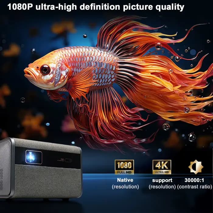 DITONG 2026 NOUVEAU Projecteur J10 Natif 1080P Autofocus Vidéo 4K HD Extérieur Téléphone Mobile Android Smart Home