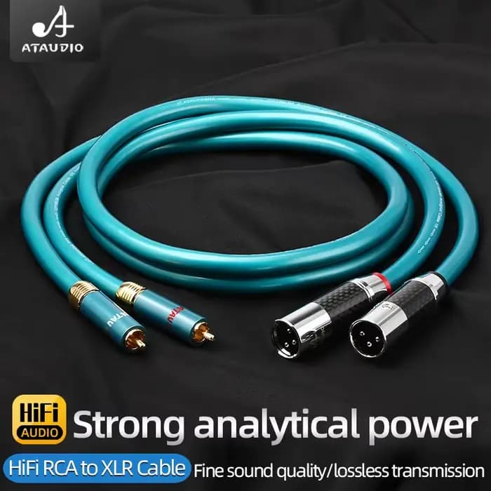 ATAUDIO Câble audio RCA vers XLR HiFi 8N OCC 2RCA mâle