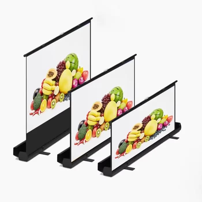 Écran de projection portable rétractable 60-120 pouces avec support