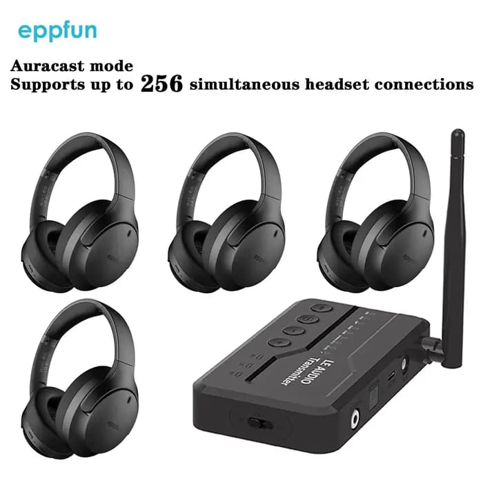 Émetteur Bluetooth LE Audio et système de casque TV, émetteur-récepteur Aptx sans perte/Auracast pour regarder, jouer et écouter de la musique