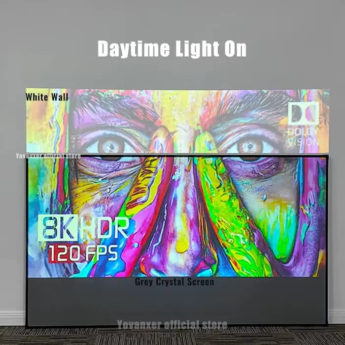 Écran de projection sans cadre anti-lumière 2025 ALR Nano Grey Crystal pour projecteur à longue portée LT Rideau 4K HD