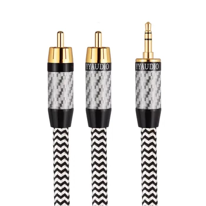 Câble Audio HIFI 3.5mm à 2Rca, câble RCA plaqué argent 7N OCC, prise AUX RCA 3.5 Y, câble séparateur
