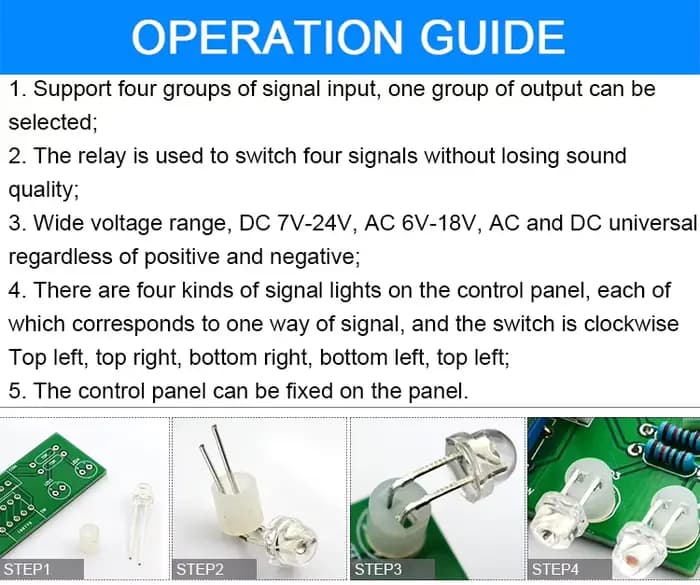 Commutateur de sélection de signal audio 4 voies CIRMECH