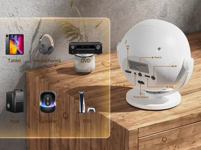 XBJ Mini projecteur de cinéma maison 4K