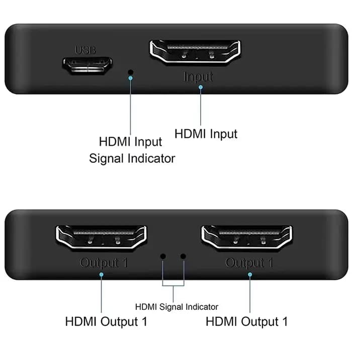 Répartiteur HDMI 4K x 2K 1 entrée 2 sorties 1080P 60Hz