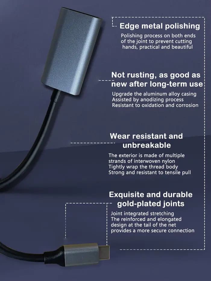 Câble adaptateur Type-C vers HDTV haute définition 4K