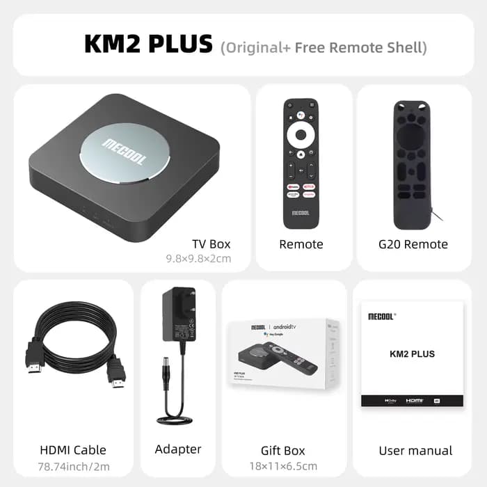 MECOOL TV Box Android TV KM2 Plus 4K Amlogic S905X4 2G DDR4 Ethernet WiFi multi-streamer HDR 0 TVBOX