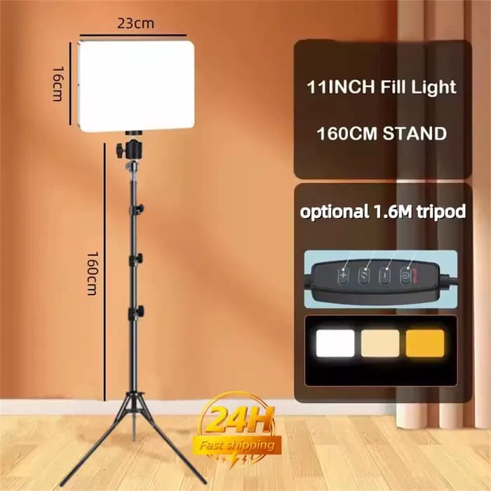 Lampe vidéo LED avec trépied professionnel