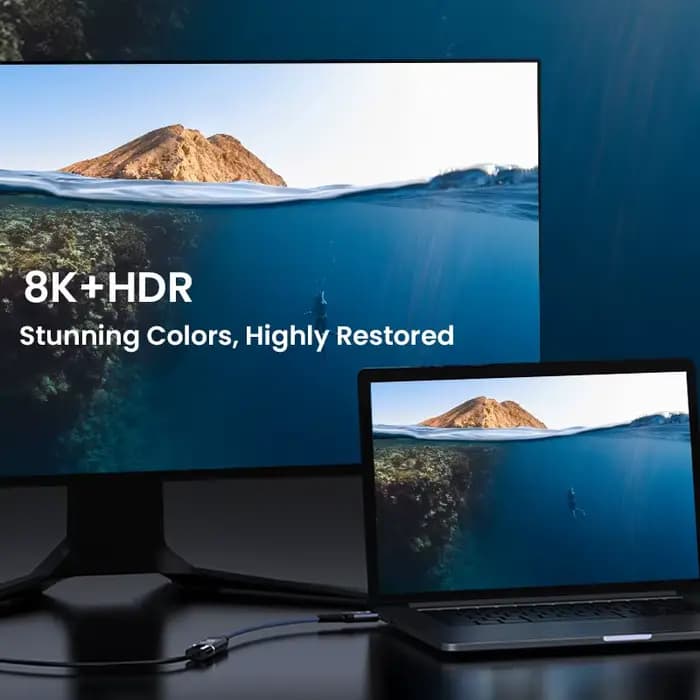 Câble d'extension tressé HDMI 2.1 8K mâle vers femelle