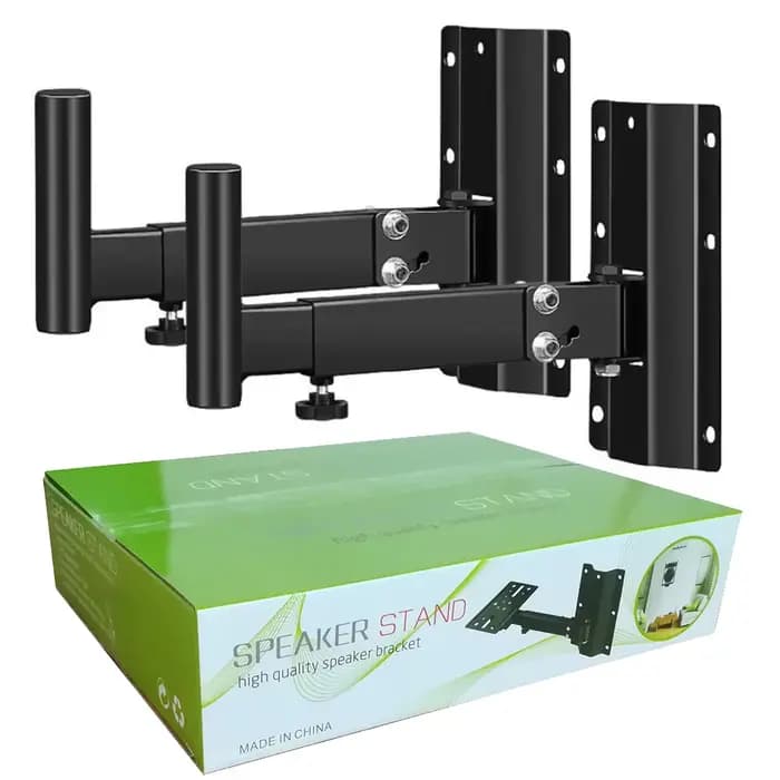 1 paire de supports muraux pour haut-parleurs, supports professionnels réglables entièrement en méta