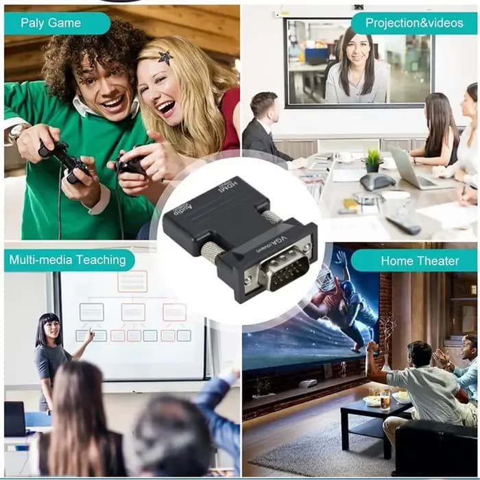 Adaptateur convertisseur HDMI vers VGA avec câble Audio HD 1080P