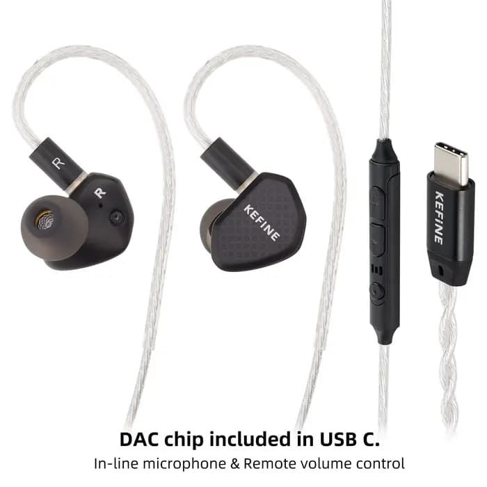 Angelears Audio Kefine Klean Écouteurs intra-auriculaires Hi-Fi avec transducteur dynamique à diaphragme DLC de 10 mm