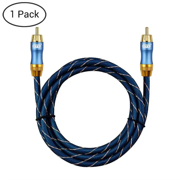 Câble de caisson de basses EMK câble RCA vers RCA câble Audio Coaxial numérique double blindage plaq