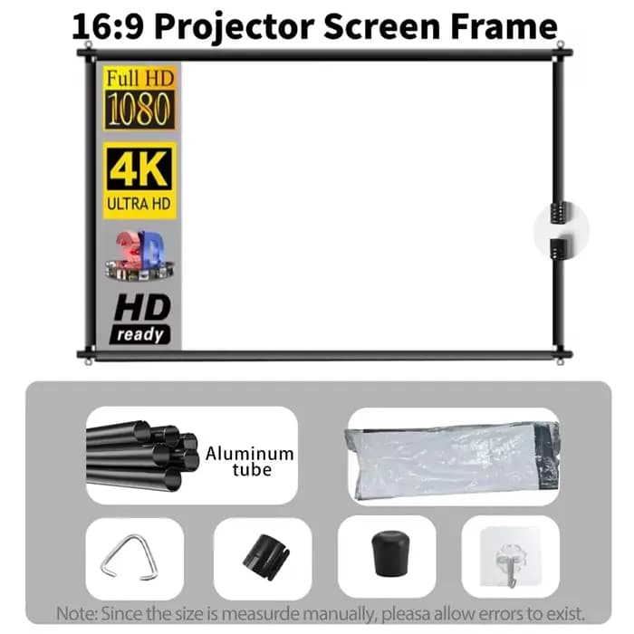 Écran de projection ALR 100/120 pouces à cadre fixe anti-lumière, adapté aux projecteurs téléobjecti