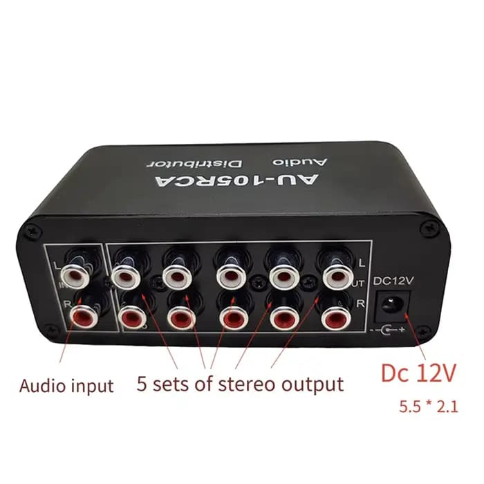 Répartiteur audio stéréo pour amplificateur de puissance