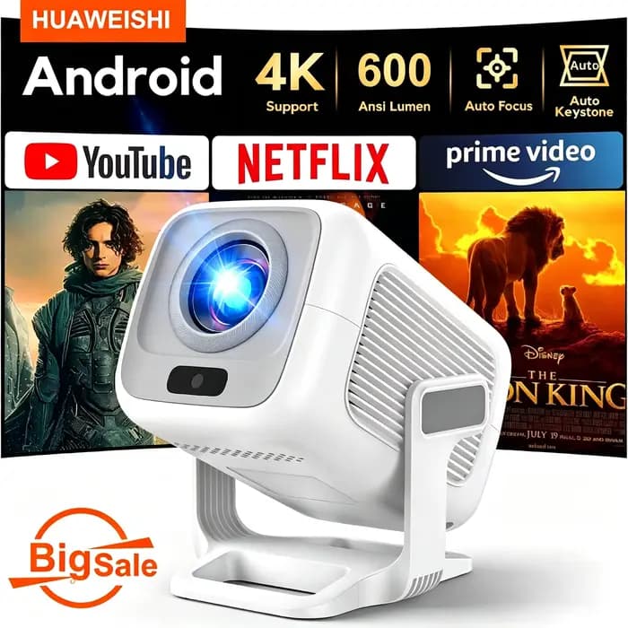 Projecteur Huaweishi X3 Plus 2026 Android 4K Natif Portable 1080P Mise au Point Automatique Vidéo Cinéma Maison Extérieur HD LED HY320