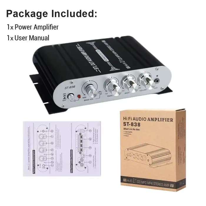 Lepy 838 HiFi 2.1 canaux amplificateur Audio stéréo basse