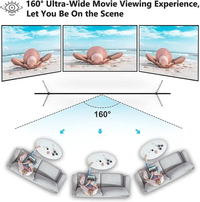 Écran de projection portable 120 pouces + support de cadre