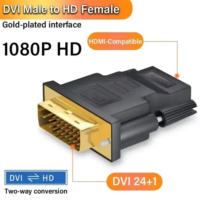 Adaptateur de Conversion DVI 24 + 1 vers HDMI, moniteur de connexion d'ordinateur TV, convertisseur