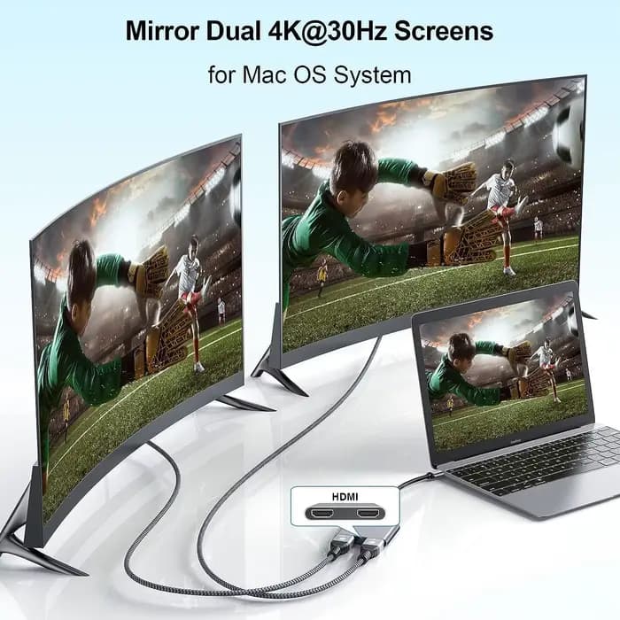 Adaptateur d'affichage USB C Thunderbolt3 vers double HD 4K