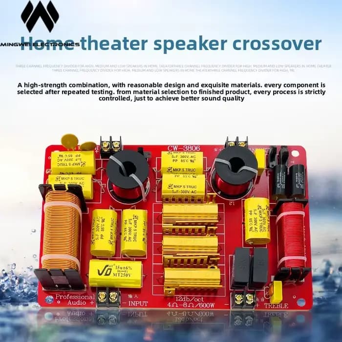 MW Audio 2PCS Crossover pour haut-parleurs HIFI Haute puissance 3 voies Diviseur de fréquence