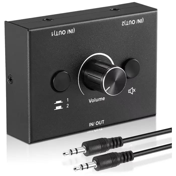 Vend commutateur Audio 3.5mm, commutateur séparateur Audio 2 entrées 1 sortie/1 entrée 2 sorties, bo