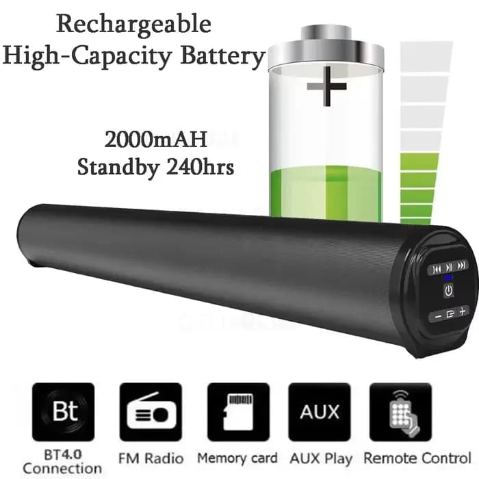 Barre de son portable super puissante avec haut-parleur Bluetooth sans fil