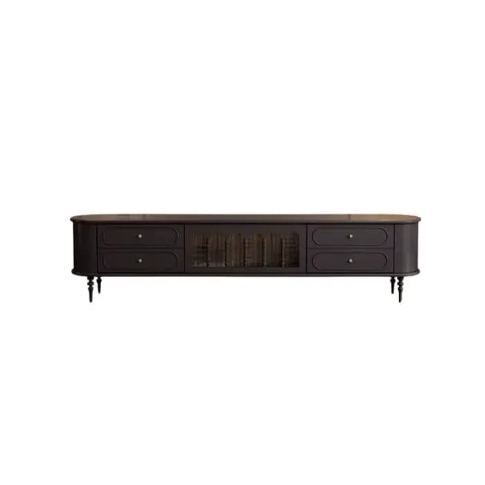 Support tiroirs meuble Tv décoration marron noir salons luxe