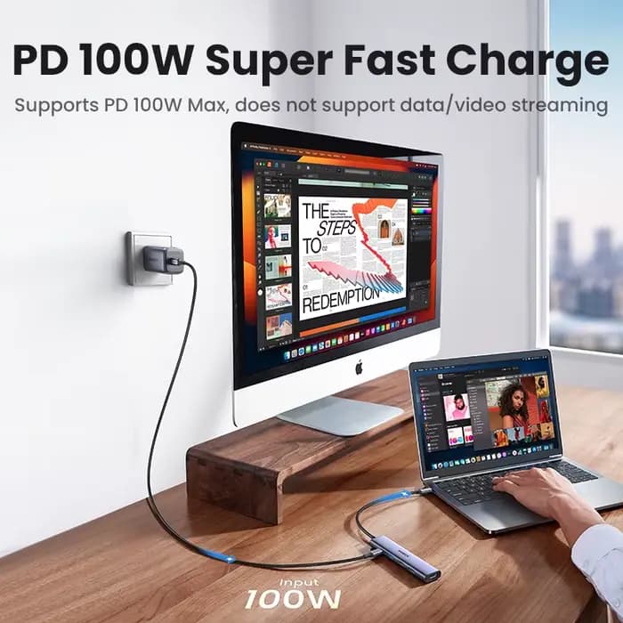 UGREEN 5 en 1 USB C Hub 4K HDMI USB HUB 100W adaptateur Multiport pour MacBook Pro/Air