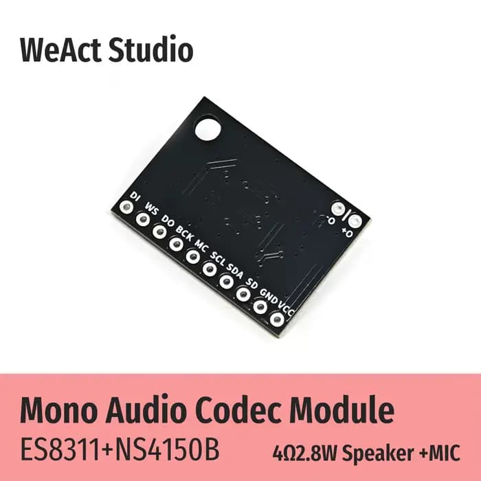 Module de codec audio mono WeAct ES8311 + NS4150B-interface I2C + I2S