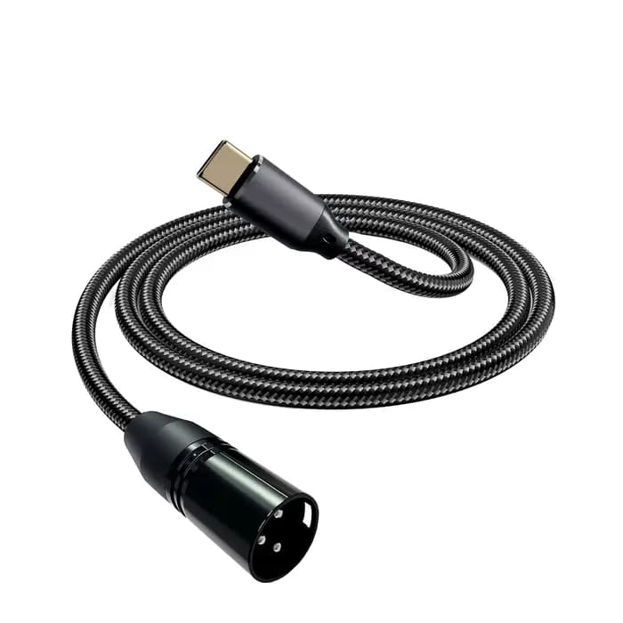 Câble audio USB C vers XLR, câble tressé d'amplificateur de puissance stéréo de type C mâle vers XLR