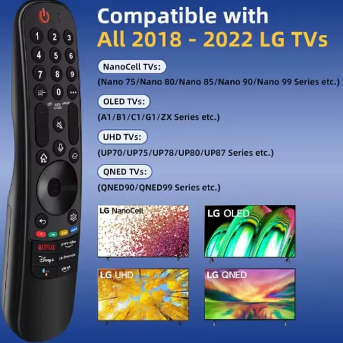Télécommande magique de remplacement MR22GA/GN pour Smart TV avec fonction voix et pointeur