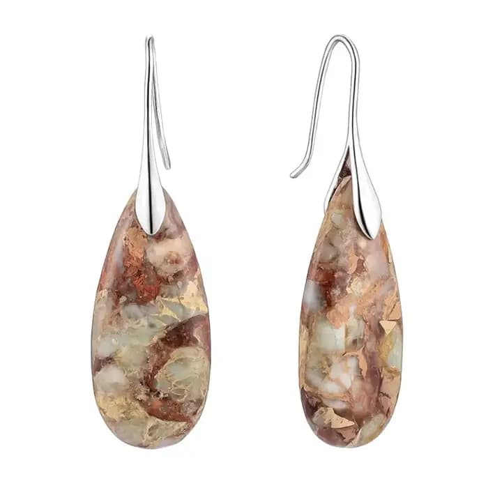 Boucles d'oreilles pendentif gouttelette en pierre empereur