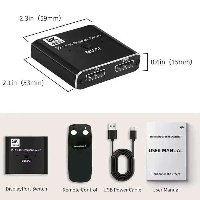 FSU 8K Displayport 1.4 commutateur