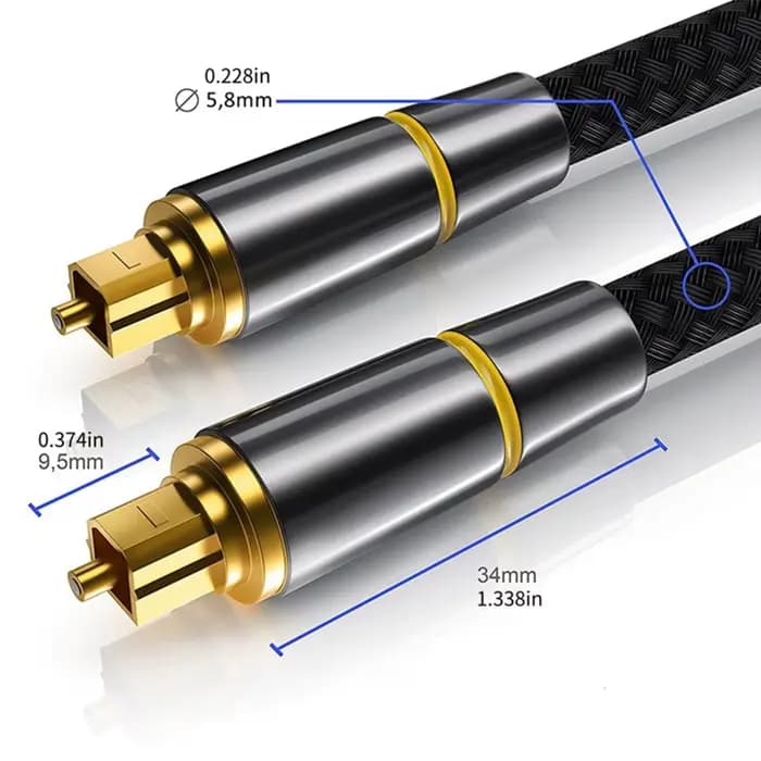 Câble audio optique numérique premium Toslink/SPDIF Coaxial - Dolby Digital/DTS 5.1 pour barre de son