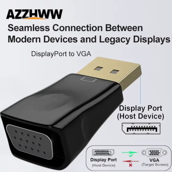 Adaptateur DisplayPort vers VGA 1080p Full HD