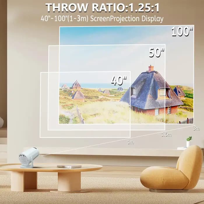 Projecteur RUSMR RY008 PRO 4K Android Double Wifi6 290ANSI Allwinner H713 BT5.0 1080P 1280*720P Cinéma à domicile
