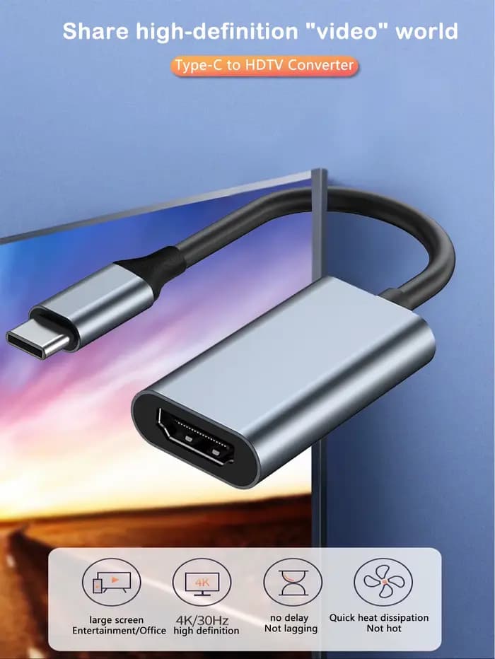 Câble adaptateur Type-C vers HDTV haute définition 4K
