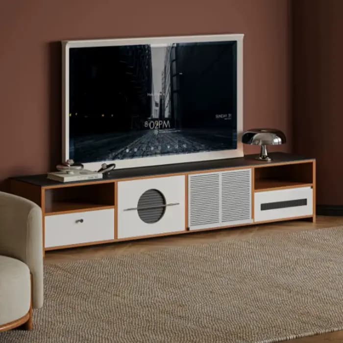 Meuble TV vintage en bois massif