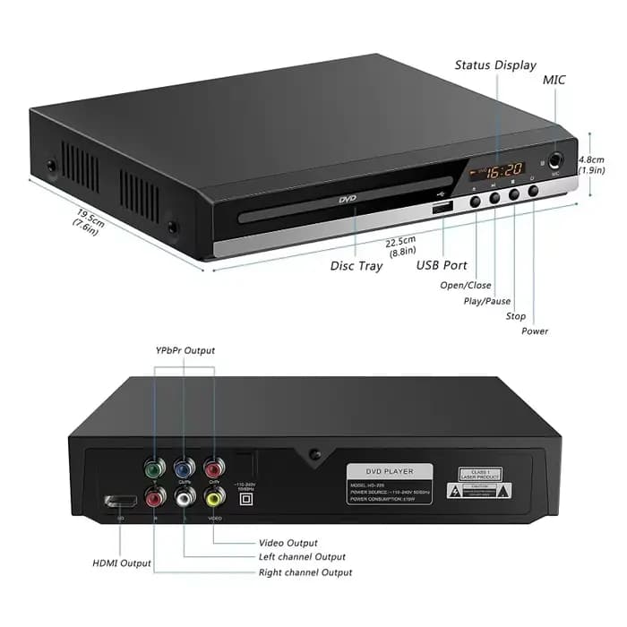 Lecteur DVD Full HD + télécommande