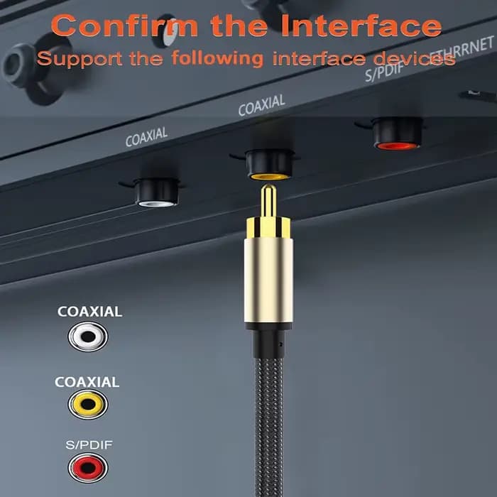 Câble Coaxial Audio numérique RAC SPDIF RCA vers RCA
