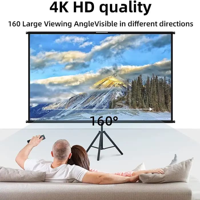 VEIDADZ écran de projecteur avec support métal gris Anti-lumière 60 84 100 120 pouces pour Home cinéma